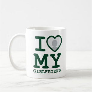 Taza De Café Personalizado verde oscuro me encanta el texto de