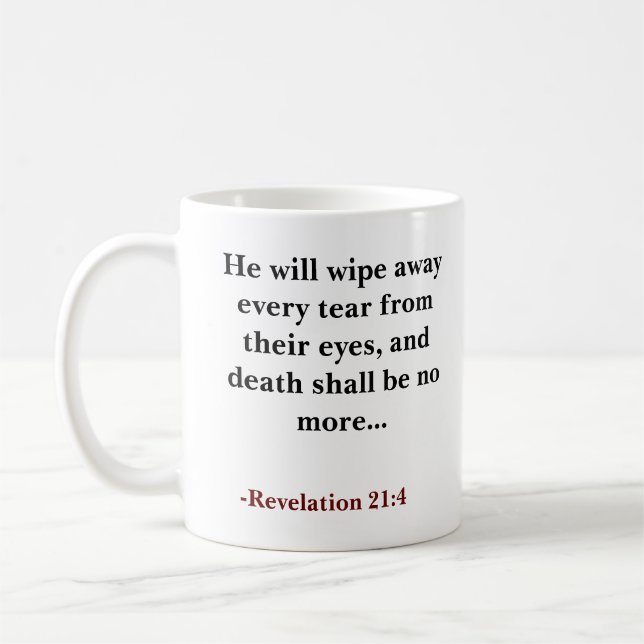 Taza De Café Personalizado versículo de la Biblia. Limpiará cad (Izquierda)