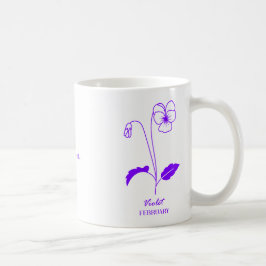 Taza De Café Personalizado Violet Febrero Nombre personalizado 