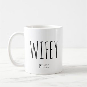 Taza De Café Personalizado Wifey Pareja Boda Mug Aniversario de