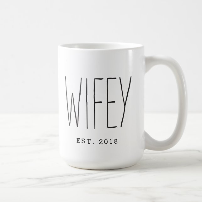 Taza De Café Personalizado Wifey Pareja Boda Mug Aniversario de (Derecha)