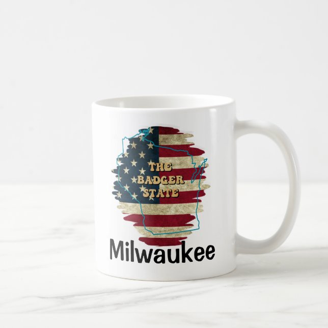 Taza De Café Personalizado Wisconsin State Café Mug (Derecha)