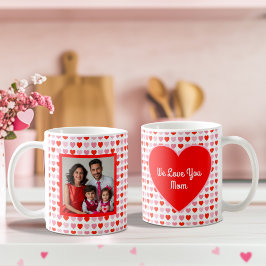 Taza De Café Personalizado y texto del patrón de amor al corazó