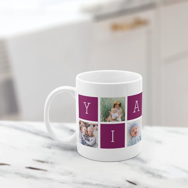 Taza De Café Personalizado Yiayia Abuela Collage de fotos (Subido por el creador)
