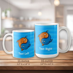 Taza De Café Personalizado Yin Yang Fish