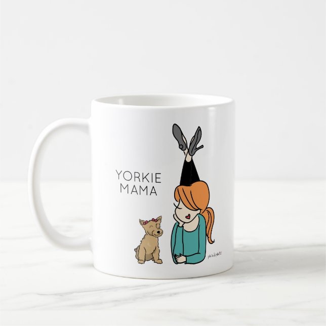 Taza De Café Personalizado Yorkie Mama Coffee Mug (Izquierda)