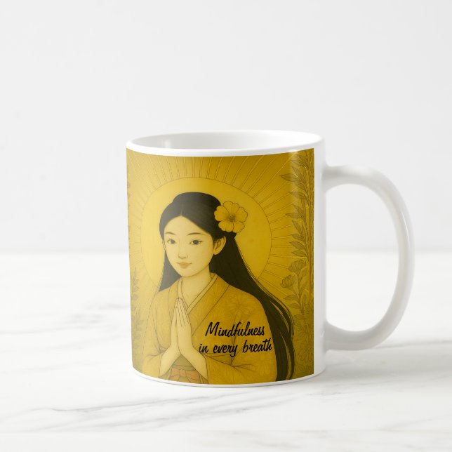 Taza De Café Personalizado Zen Arte de Meditación Mentalidad Yo (Derecha)