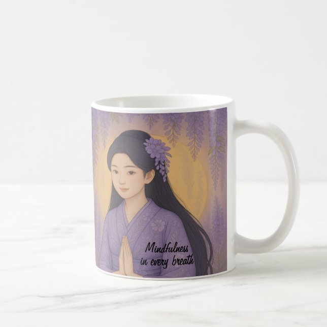 Taza De Café Personalizado Zen Meditación arte Mindness Yoga Pú (Derecha)