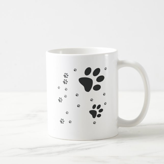 Taza De Café Personalizados com patinhas escuras (Derecha)