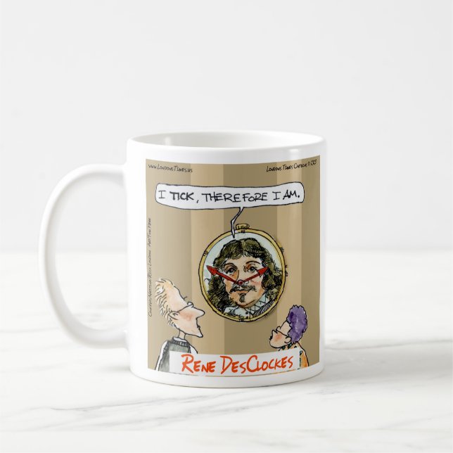 Taza De Café Personalizados de Rick London Descartes Clock Comi (Izquierda)