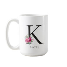 ¡Personalízalo! Sweet Peonies Inicial 15oz Mug