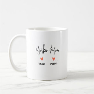 Taza De Café ¡Personalízalo! Yorkie Mom 2 Heart Name