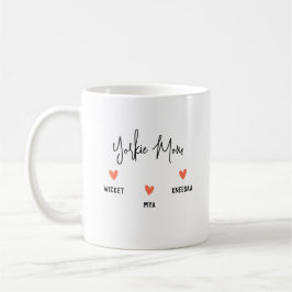 Taza De Café ¡Personalízalo! Yorkie Mom 3 Heart Name