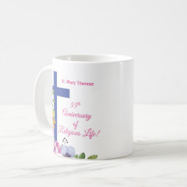 Taza De Café Personalizar, 55 Aniversario Nun Vida Religiosa
