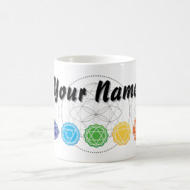Taza De Café Personalizar 7 Chakras yoga sagrado círculo mug