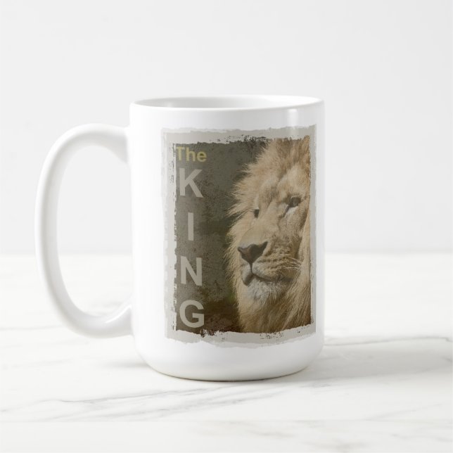 Taza De Café Personalizar Cabeza de León Animal King Elegante M (Izquierda)