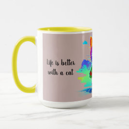 Taza De Café Personalizar colorido Resumen Pop Art Guay Cat