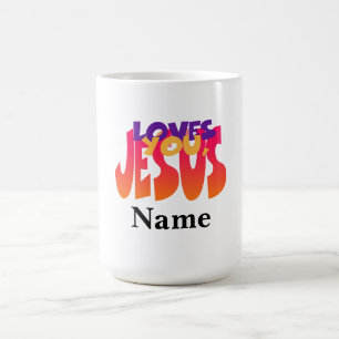 Taza De Café Personalizar Con Nombre Jesús Te Ama Mug