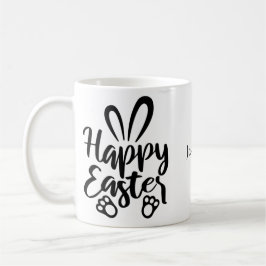 Taza De Café Personalizar conejito de Pascua foto negro y blanc