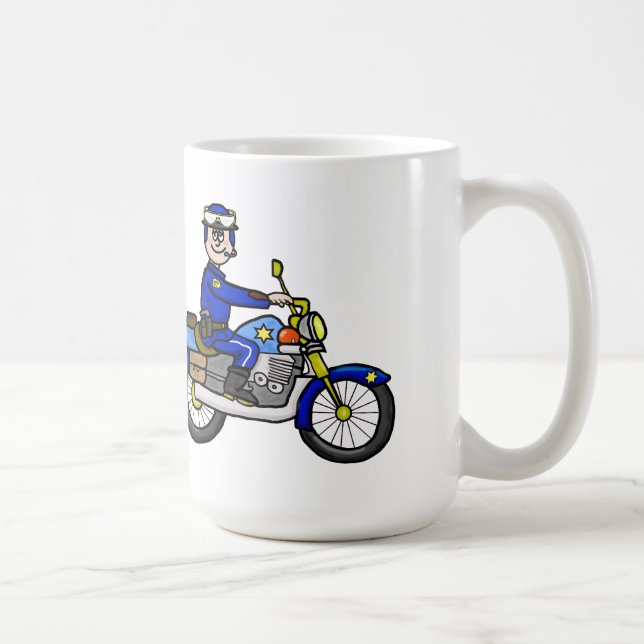 Taza De Café ¡Personalizar De Cop Mug De Motocicleta Caucásica! (Derecha)
