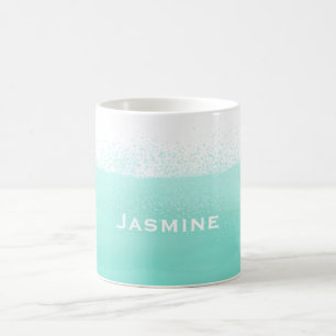 Taza De Café Personalizar del chapoteo de la acuarela de la