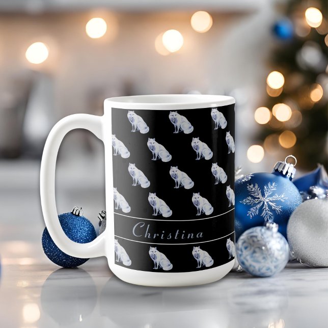 Taza De Café Personalizar del patrón de Navidades de la Fox del (Subido por el creador)