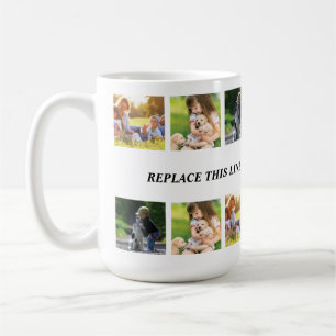 Taza De Café Personalizar el collage de fotografías y el texto