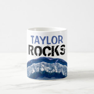 Taza De Café *~* Personalizar el NOMBRE ROCKS Crystal Geode Aga