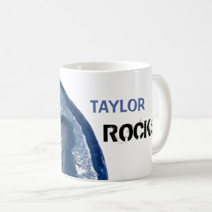 Taza De Café * Personalizar el NOMBRE ROCKS Crystals Geode Agat