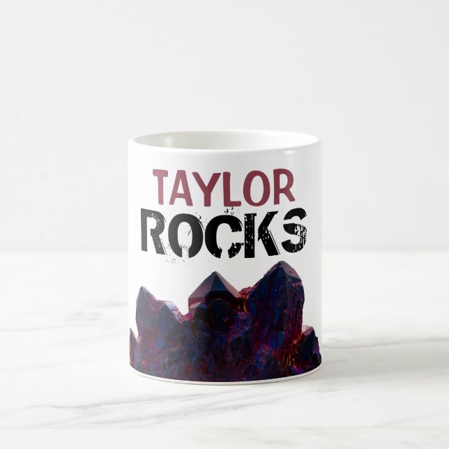 Taza De Café * Personalizar el nombre ROCKS Gemas de cristales  (Centro)