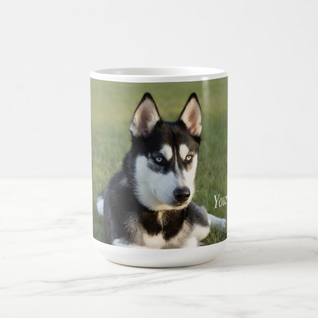 Taza De Café Personalizar el retrato de cachorro Husky siberian (Centro)