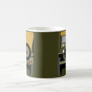 Taza De Café Personalizar el vehículo vintage del ejército de v