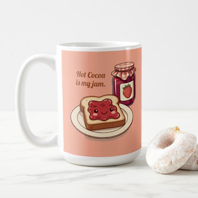 Taza De Café '[Personalizar]' es mi mermelada - linda mermelada (Con donut)