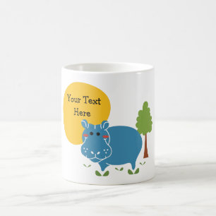 Taza De Café Personalizar Hippo con texto