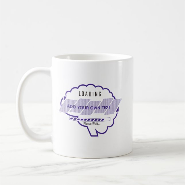 Taza De Café Personalizar la carga, Nombre, Carga de cerebro,Es (Izquierda)