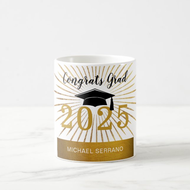 Taza De Café Personalizar la clase de Relieve metalizado dorado (Centro)