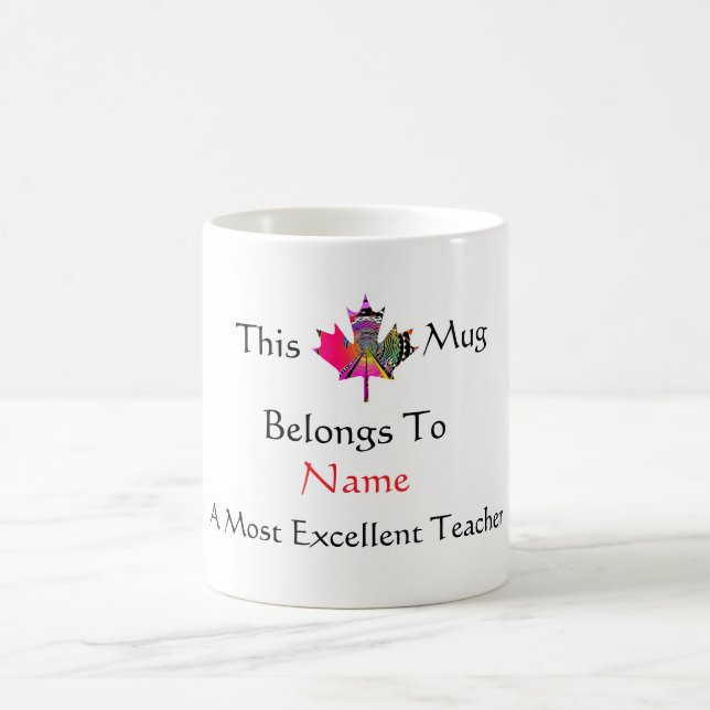 Taza De Café Personalizar la excelente hoja universal del profe (Centro)