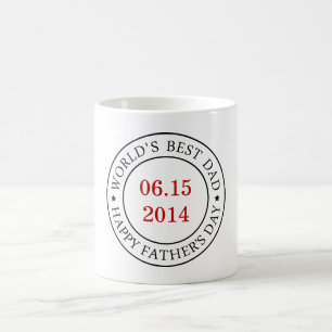 Taza De Café Personalizar la fecha de Personalizable - Feliz dí