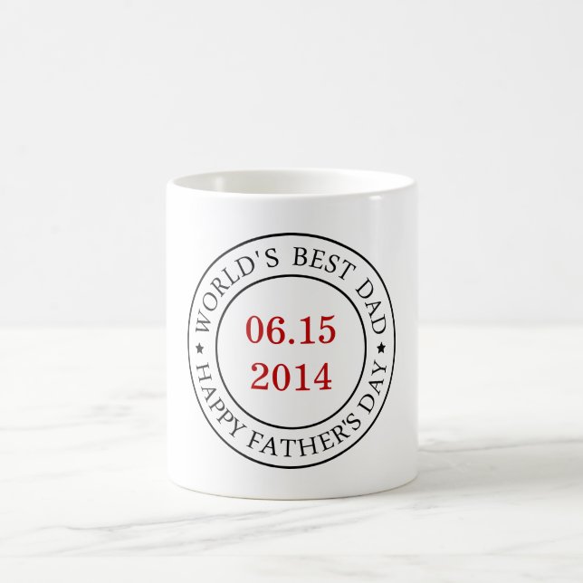 Taza De Café Personalizar la fecha de Personalizable - Feliz dí (Centro)