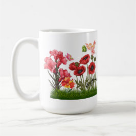 Taza De Café Personalizar las flores y la piedra de nacimiento 