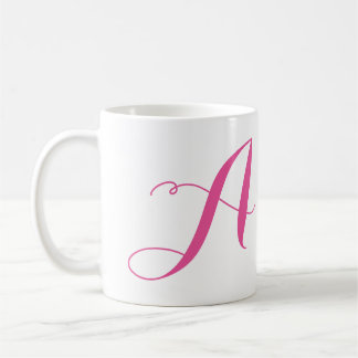Taza De Café Personalizar Monograma-A/Rosa