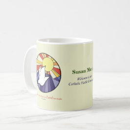 Taza De Café Personalizar Nombre, Círculo de Paloma RCIA sobre 