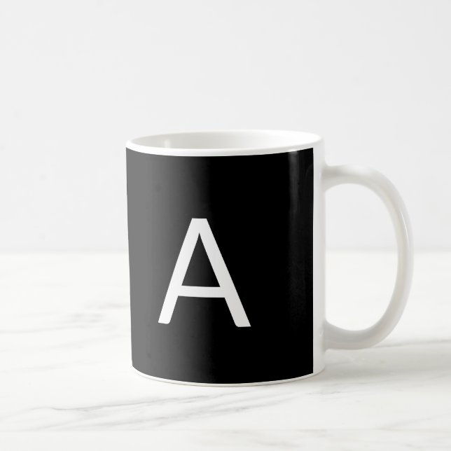 Taza De Café Personalizar, personalizar letra inicial de alfabe (Derecha)