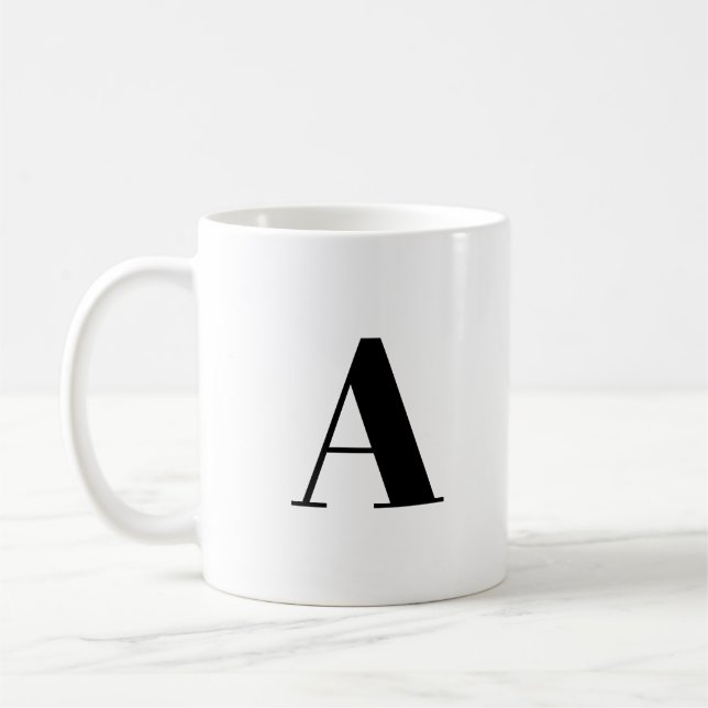 Taza De Café Personalizar, personalizar letra inicial de alfabe (Izquierda)
