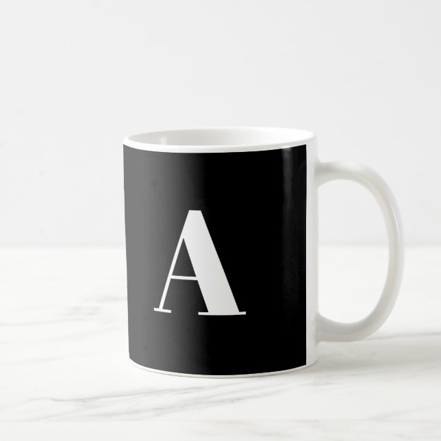 Taza De Café Personalizar, personalizar letra inicial de alfabe (Derecha)