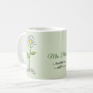 Taza De Café Personalizar, profesores gracias, flor religiosa