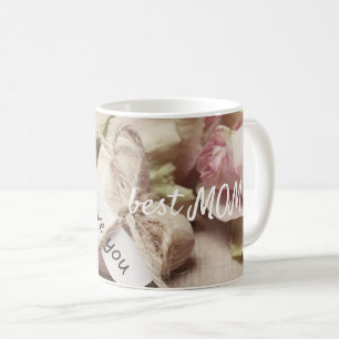 Taza De Café Personalizar rosas rosas rosas con diseño cardiaco
