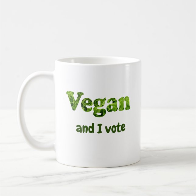 Taza De Café Personalizar Vegan Activista Voter (Izquierda)