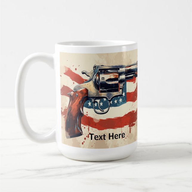 Taza De Café Personalize 2nd Amendment Coffee Mug USA Flag (Izquierda)