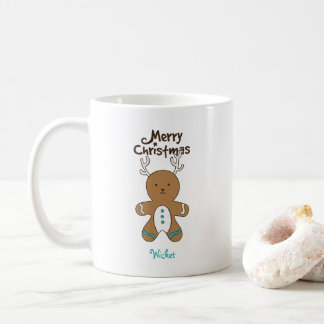 Taza De Café Personalize-It Navidades Deer Bear Gingerbread Man